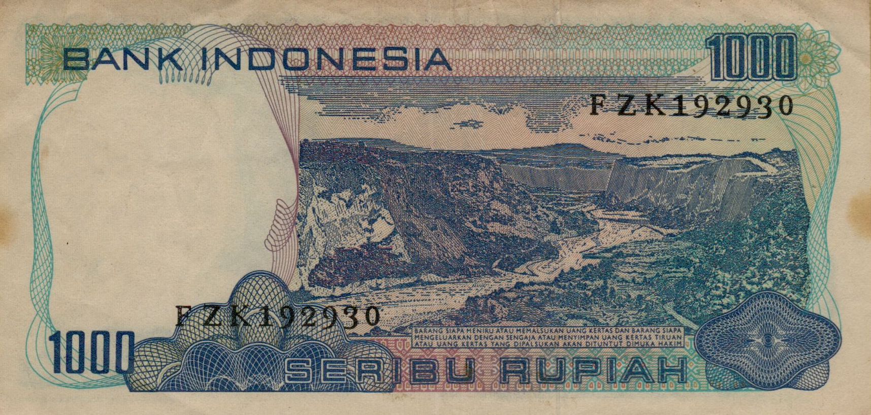 Indonesia 1000 1980 VF P-119